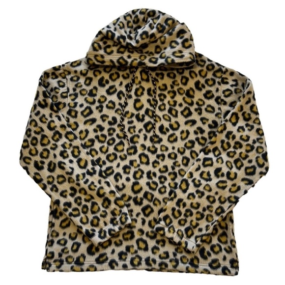 Urban Outfitters‎ | Men’s Fleece Hoodie Animal Print with Pockets Brown/Gold M - Picture 7 of 15
